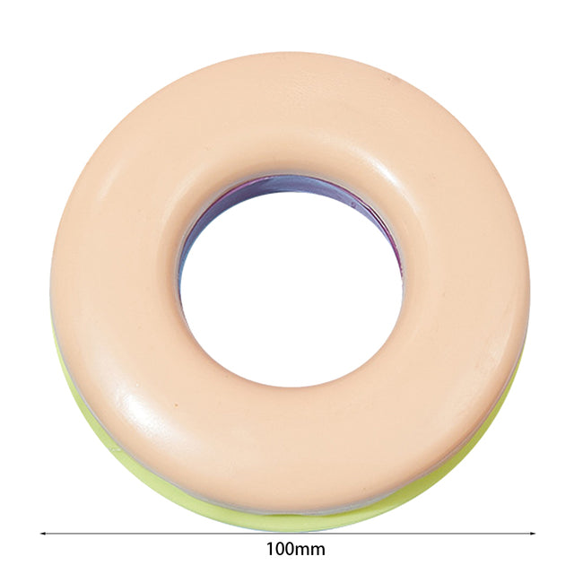 Cream color dog donut fetch toy - 100mm