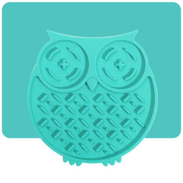 Turquoise owl sticky mat